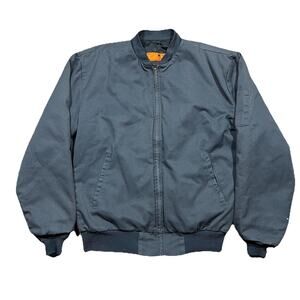 Vintage 90s Red Kap Quilted Work Jacket MA1 Style Navy Blue Medium